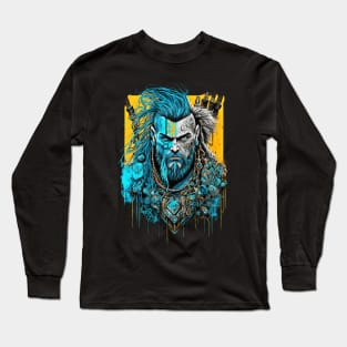 Neon Cyberpunk Viking - V1.06 Long Sleeve T-Shirt